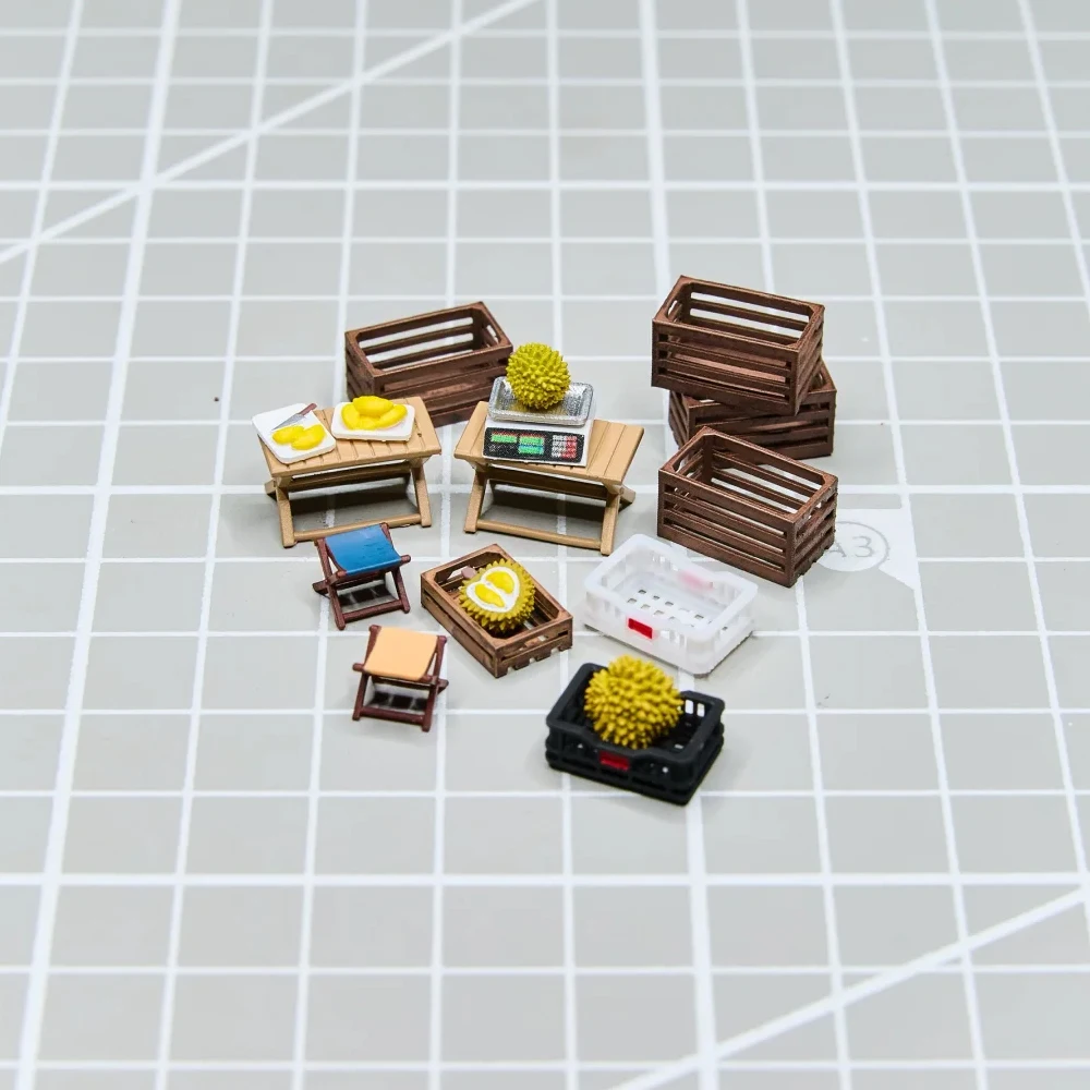 Kicarmod 1/64 Kit de modelo de soporte de frutas-escena en miniatura de resina impresa en 3D de alta precisión para modelo de coche Diorama regalo coleccionable