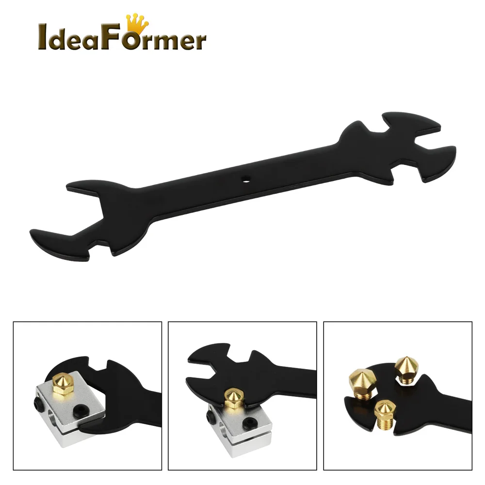 5 IN 1 Wrench Stay 3D Printer Tools Nozzle Wrench Multi-Function MK8 V6 Volcano Nozzles Heating Block Wrench Flat Spanner