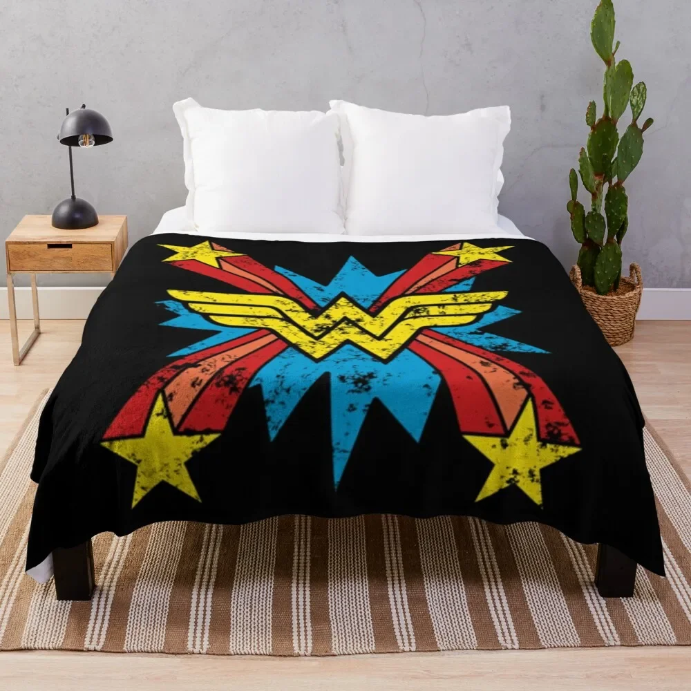 

Wonder. W.o.m.a.n Retro Symbol Vintage Throw Blanket Thins Heavy Decorative Sofas Blankets