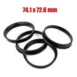 4Pcs Hub centring Rings 74.1X72.6 Mm ForBMW Car Hub Centric Rings ruote Bores Center Spacer Hub Rings Blacks