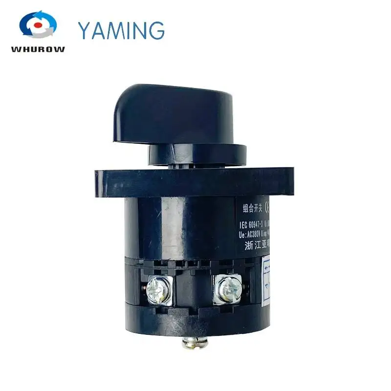 Yaming 전기 래칭 수동 회전 캠 전환 스위치, 2 포지션 4 터미널, 1 극, 690V 20A, HZ5B-20/1