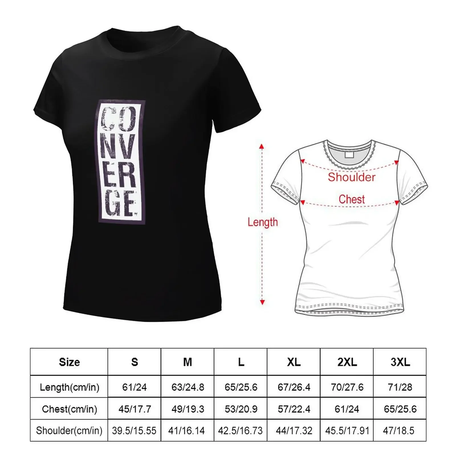 Converge Vertical T-shirt cute tops plus size tops summer tops cat shirts for Women