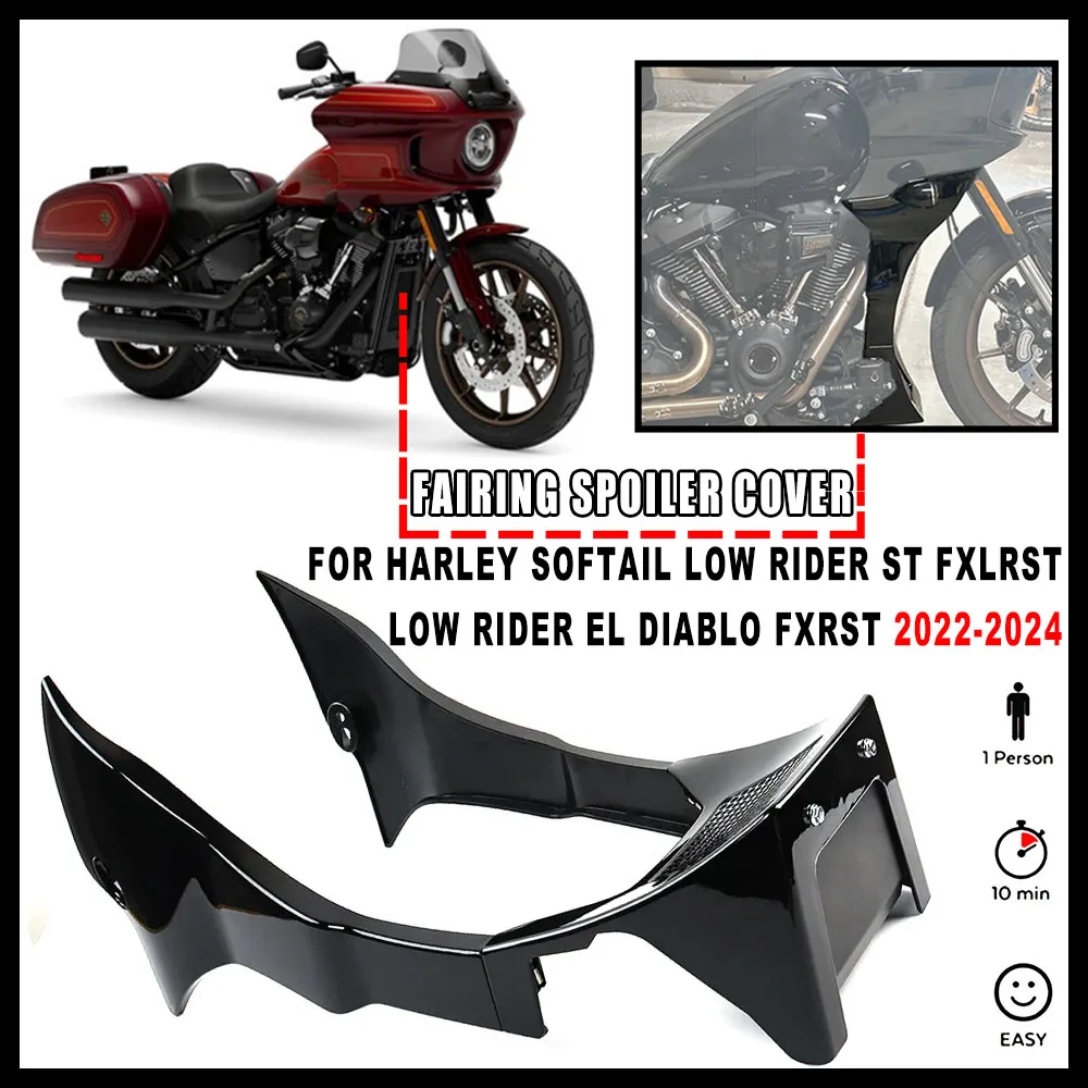 NEW Motorcycle Accessory Black Fairing Spoilers Cover Suitable For Harley Softail Low Rider ST FXLRST 2022-2024 High Quality