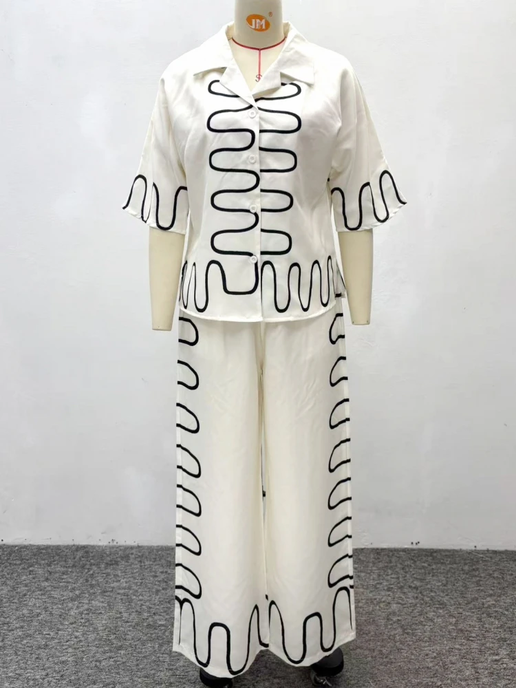 

2 Piece Women Sets Dashiki African New Arrival Spring Summer Matching Sets Two Pieces Sets Top And Pants Suits Outfits Clothing