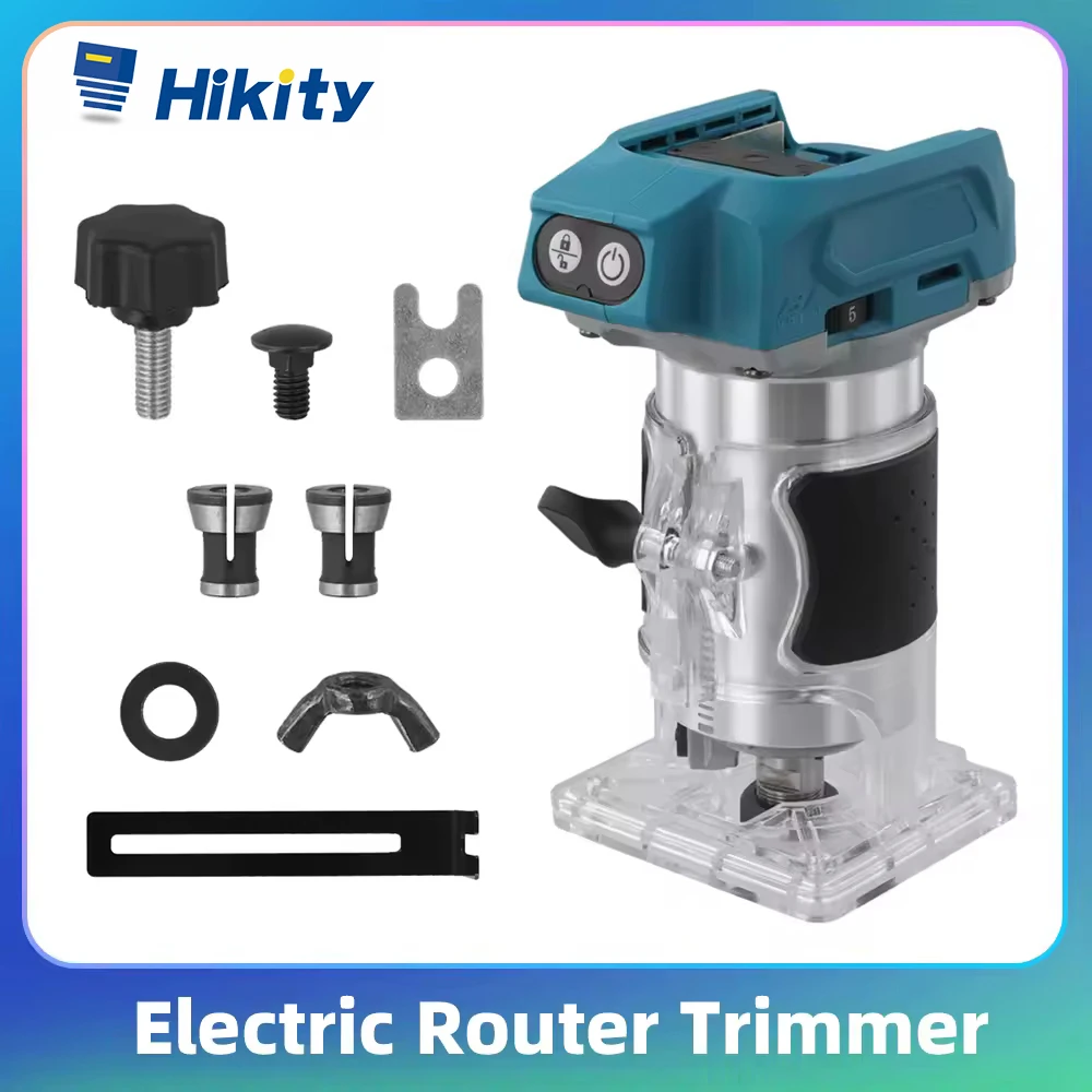 Routeur électrique Hikity, 5 vitesses, 33000 tr/min, outil de menuiserie, fraiseuse à bois, machine à travailler le bois, outil de sculpture sur bois, 800W