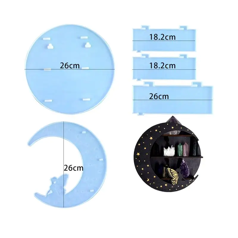 Scaffale portaoggetti a forma di luna stampo in Silicone INS vento appeso a parete stampo in resina epossidica fatto a mano in stile gatto accessori per la decorazione della casa