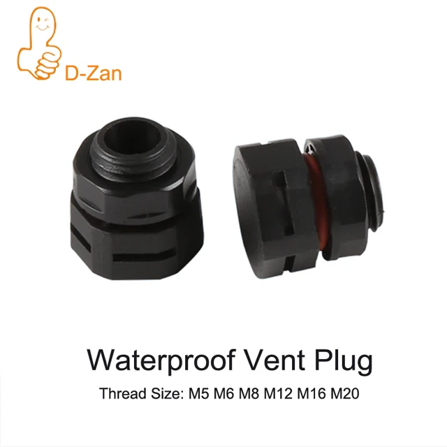 M24 M40 Plastic Black Waterproof IP68 Grey M12*1.5 White Screw Vent Plug Nylon Air Valve Pressure Release Vent Valve