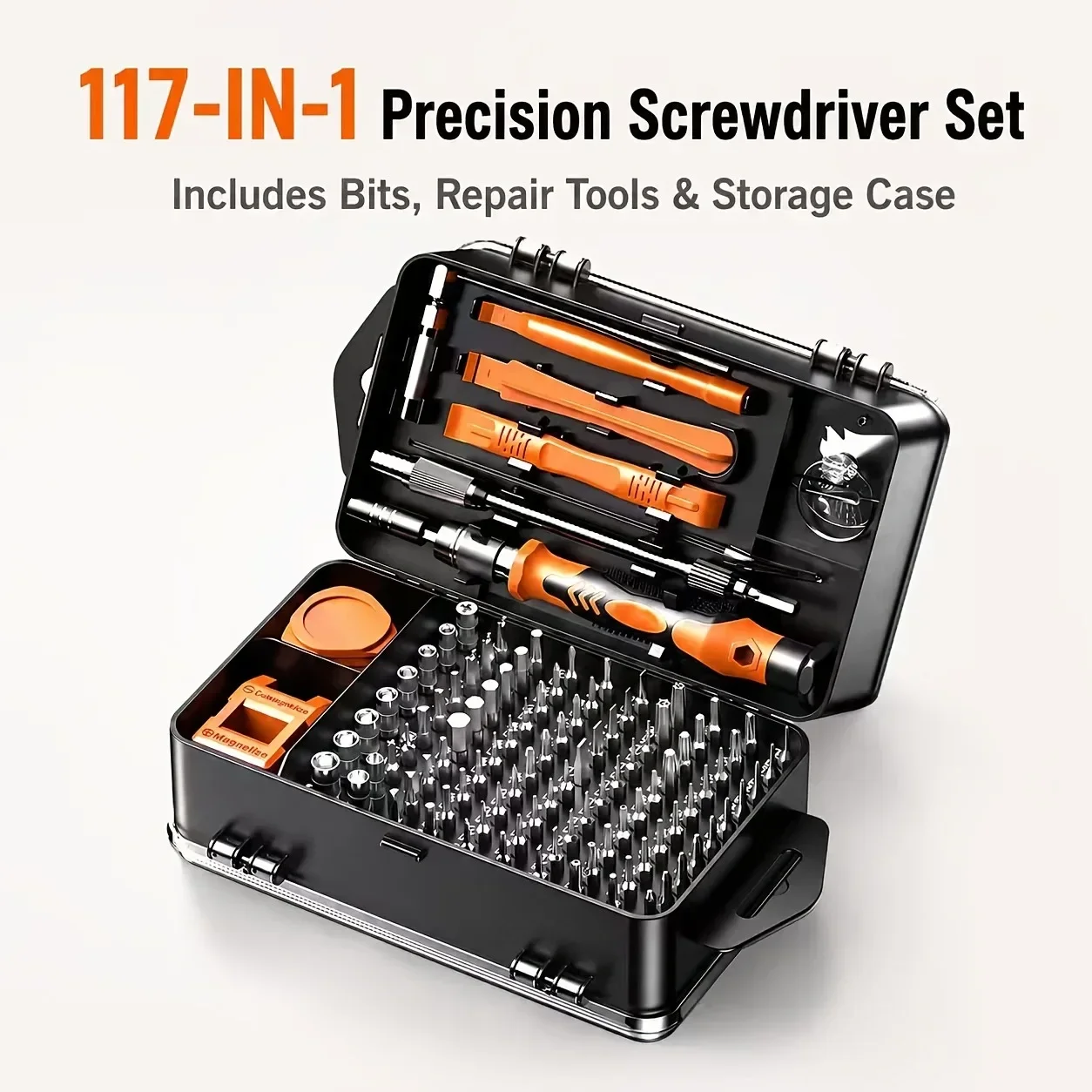 Magnetisches Präzisions-Schraubendreher-Set 115 in 1 CRV-Stahl Torx Triwing Professionelles Reparatur-Werkzeugset für Elektronik, Laptop und Handy – Detail 8