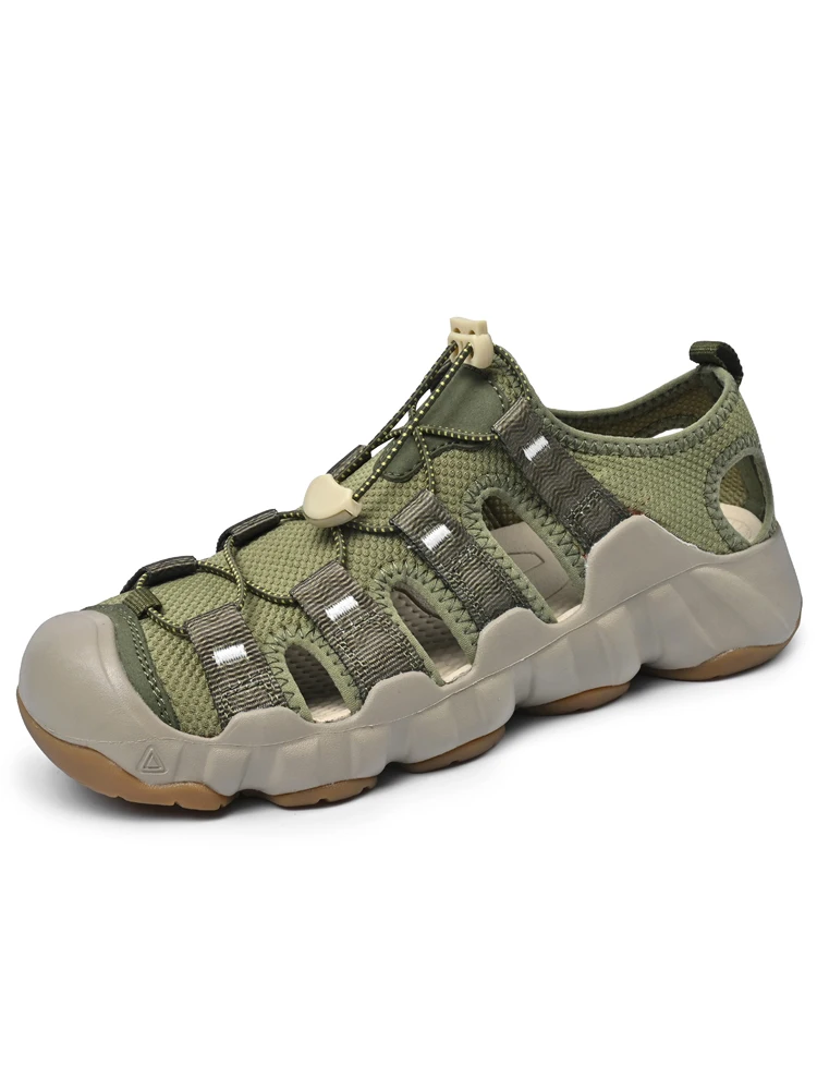 

Дышащие летние сандалии мужские с открытым носком на открытом воздухе Water oes противоскользящий дезодорант пара с отверстиями Beach oes для детей