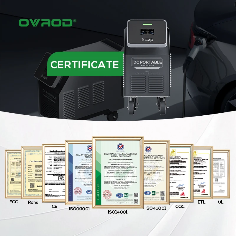 Ovrod EV Charger 40Kw DC GB/T IP32 Electric Car Charger Portable 100A Output Current Ev Home Charger 380V