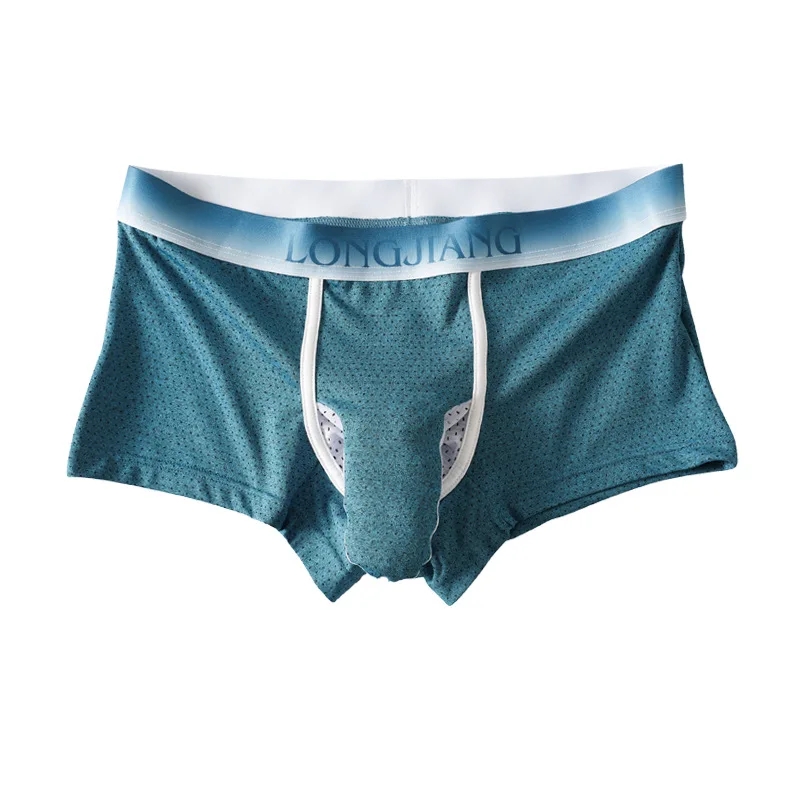 Men Boxers Sexy Solid Nylon Elephant Nose Underwear Breathable Holes Male Underpants Boxers Shorts Cuecas Boxershorts Trunks 6
