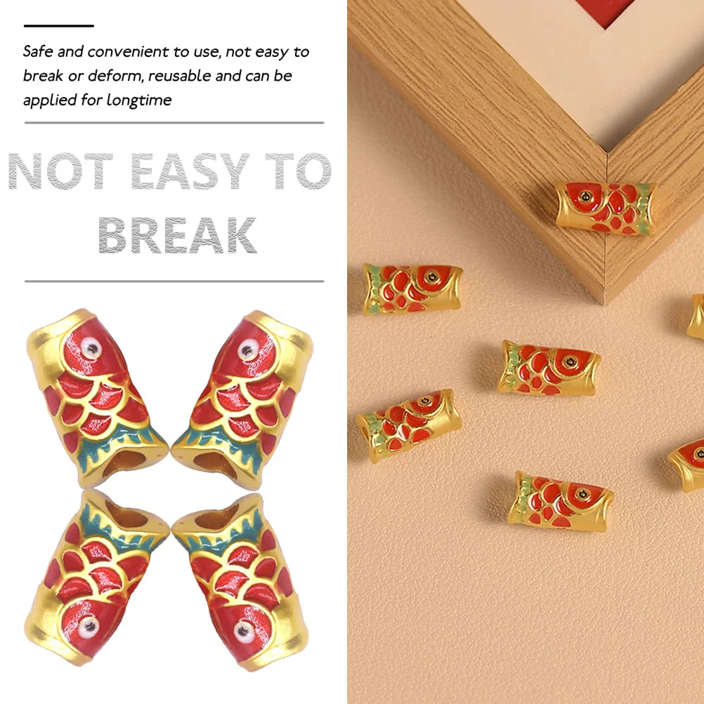 

10 Pcs Koi Fish Tube Beads Jewelry Spacer DIY Charm Bracelet Accessories Decorative Koi Fish Diy Charms Craft Supplies