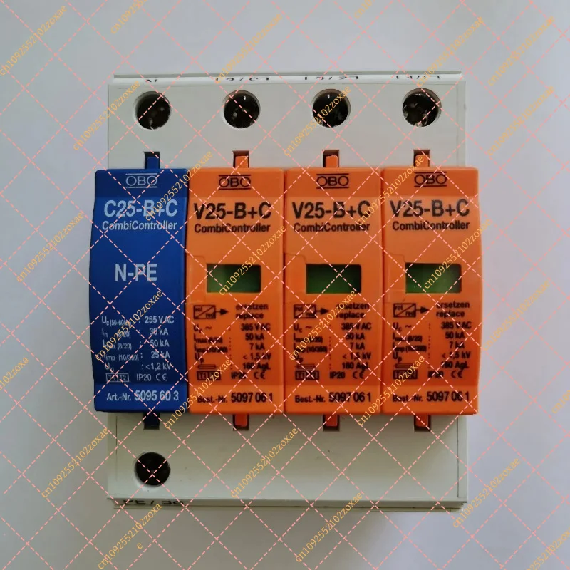 Protetor contra Surto V25-B+C/3+NPE, 7-50KA 385V AC, Protetor Combinado contra Surto