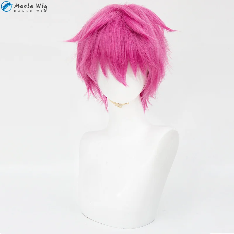 Anime Saiki Kusuo Cosplay Wig 30cm Short Pink Wigs Heat Resistant Synthetic Hair Party Wigs + Wig Cap image 4