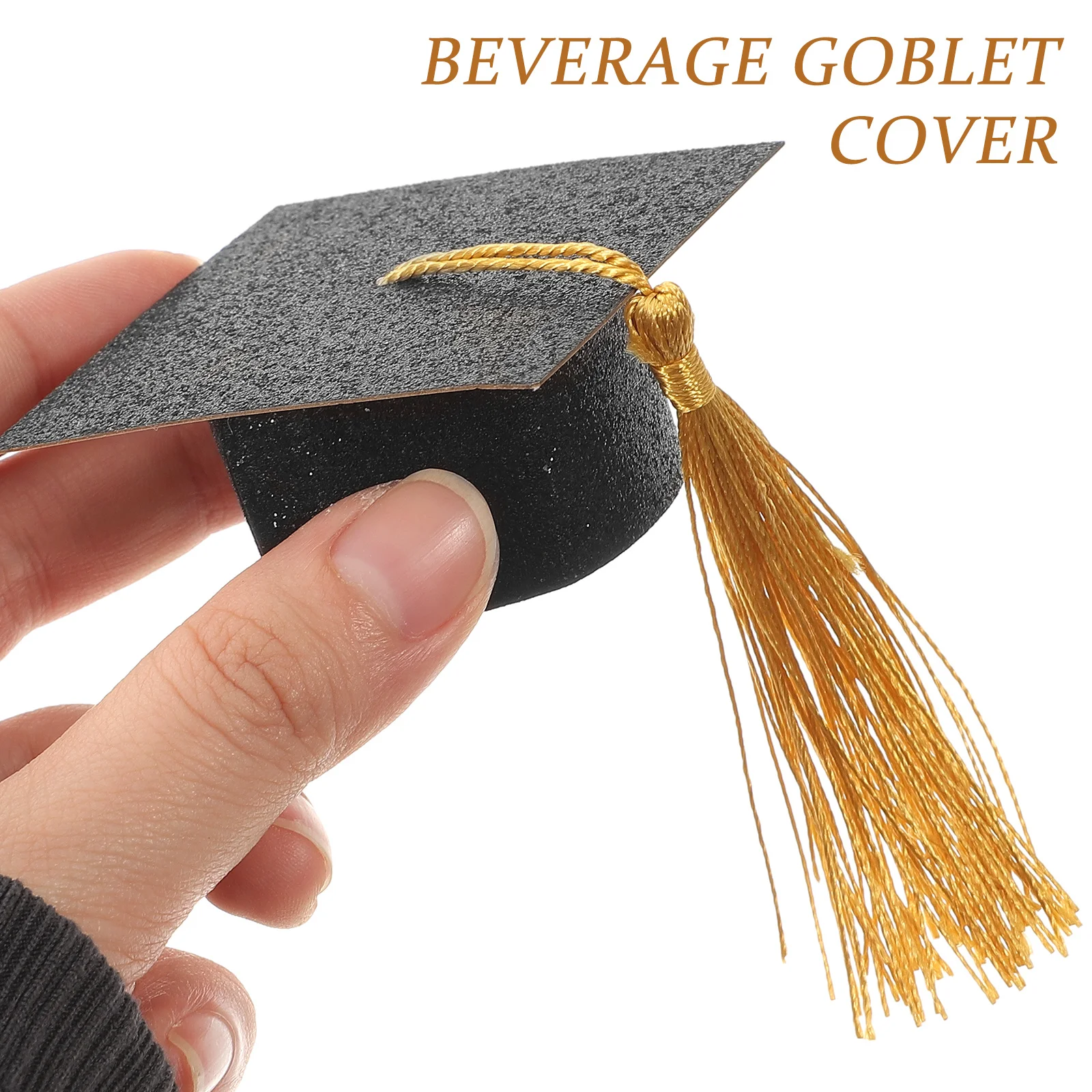 

24Pcs Graduation Party Wine Goblet Cover Tassel Caps Mini Graduation Hat Bottle Toppers Decor for Ceremony Wine Goblet Decor