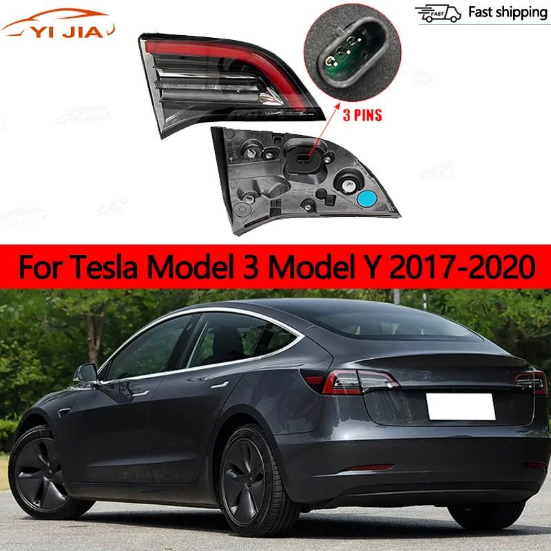 FIT For Tesla Model 3 Model Y 2017-2020  LED Tail Lights Rear Lamp Turn Signal Light Stop Brake Lamp Driving Fog Lamp EU Version
