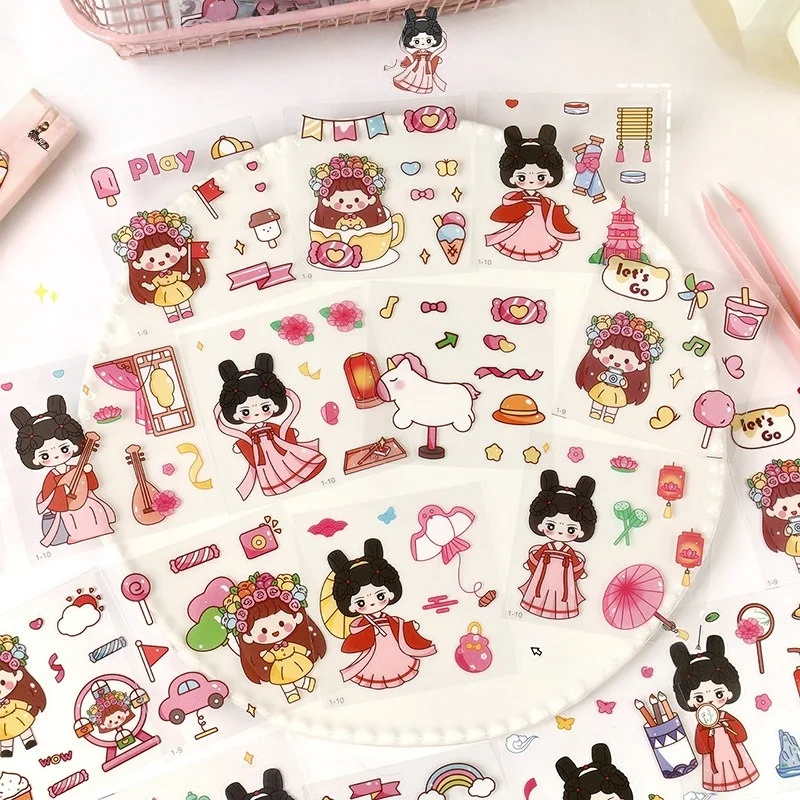 

20 Sheets Pre-Cut Kawaii Stickers for Kids, No-Cut Girly DIY Decor for Water Bottles, Guka Crafts & Scrapbooking