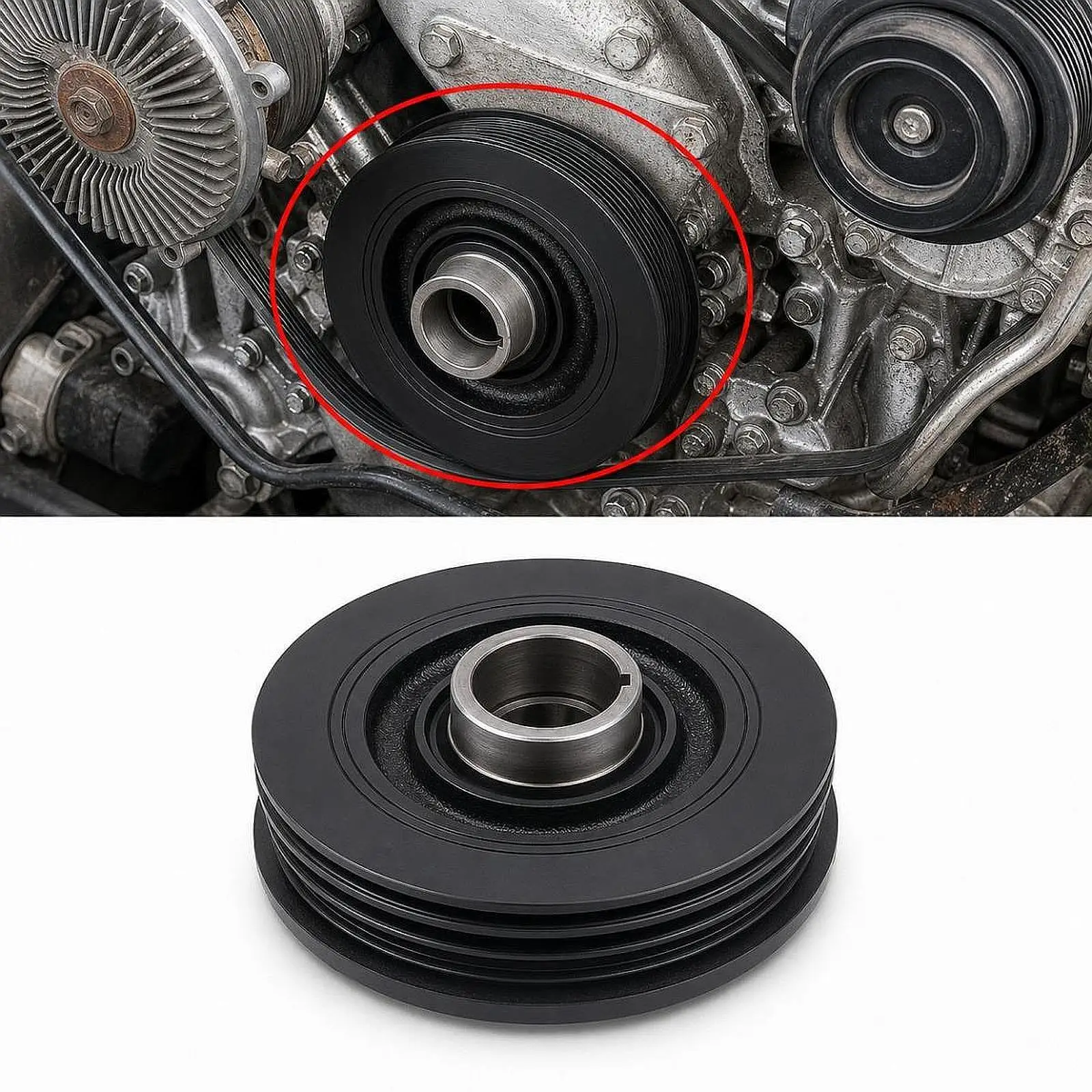 Harmonic Balancer Crankshaft Pulley Auto Replacement Part Metal Durable for Toyota Landcruiser 80 HZJ105 1HZ 4.2L Engine