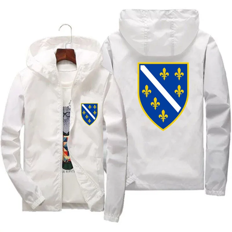 Herren Damen Bosnien und Herzegowina Flagge Windbreaker Bomberjacke Geschenk Freizeitjacken Herrenmantel Herrenoberbekleidung 7XL