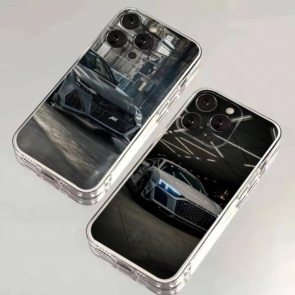 

A- Audis R-S car Phone Case For iPhone 16,15,14,13,12,11 Plus,Pro,Max,XR,XS,X,7,8 SE,Mini Transparent Silicone Soft