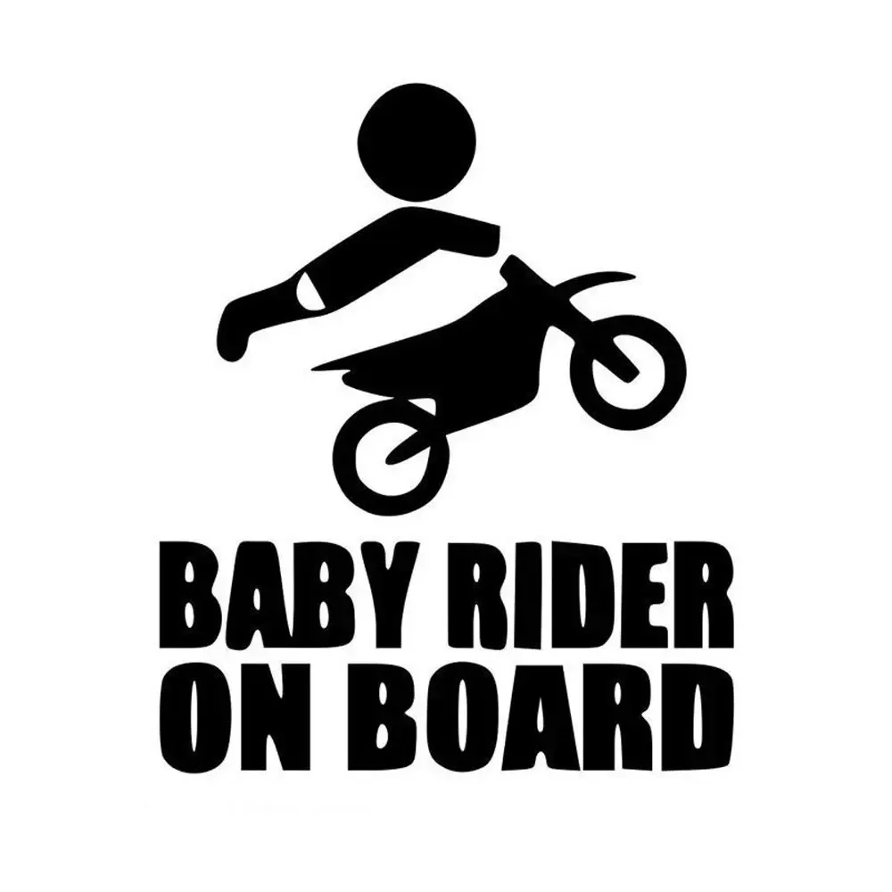 16x14cm Funny Baby Rider On Board Vinyl Sticker, Waterproof Warning Decal for Auto Truck Bumper & Window Exterior Decor
