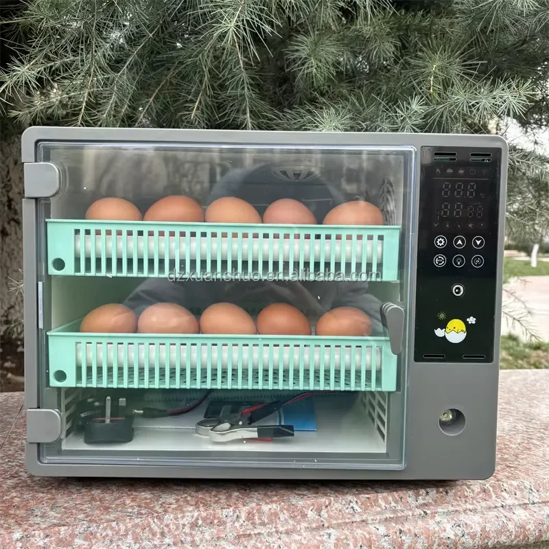 New Mini Dual Power Egg Incubator for 50 Eggs Fully Automatic High Productivity Hatching Machine for Chicken Duck Goose Quail