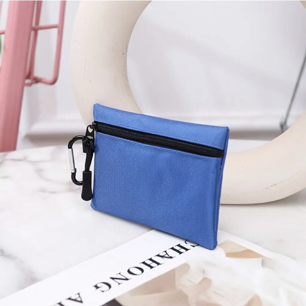 Monedero de tela de buey de estilo coreano Simple, billetera de Color sólido, bolsa de artículos pequeños, bolsa de tarjetas con cremallera, bolsa de almacenamiento de tarjetas de viaje