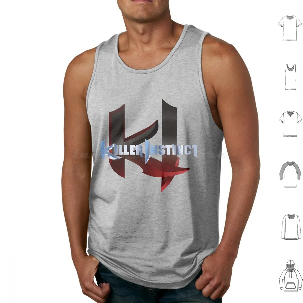 Killer instinto logotipo tank tops colete sem mangas assassino instinto mortal kombat jogo de luta raro fulgore espinhal trovão glacioso