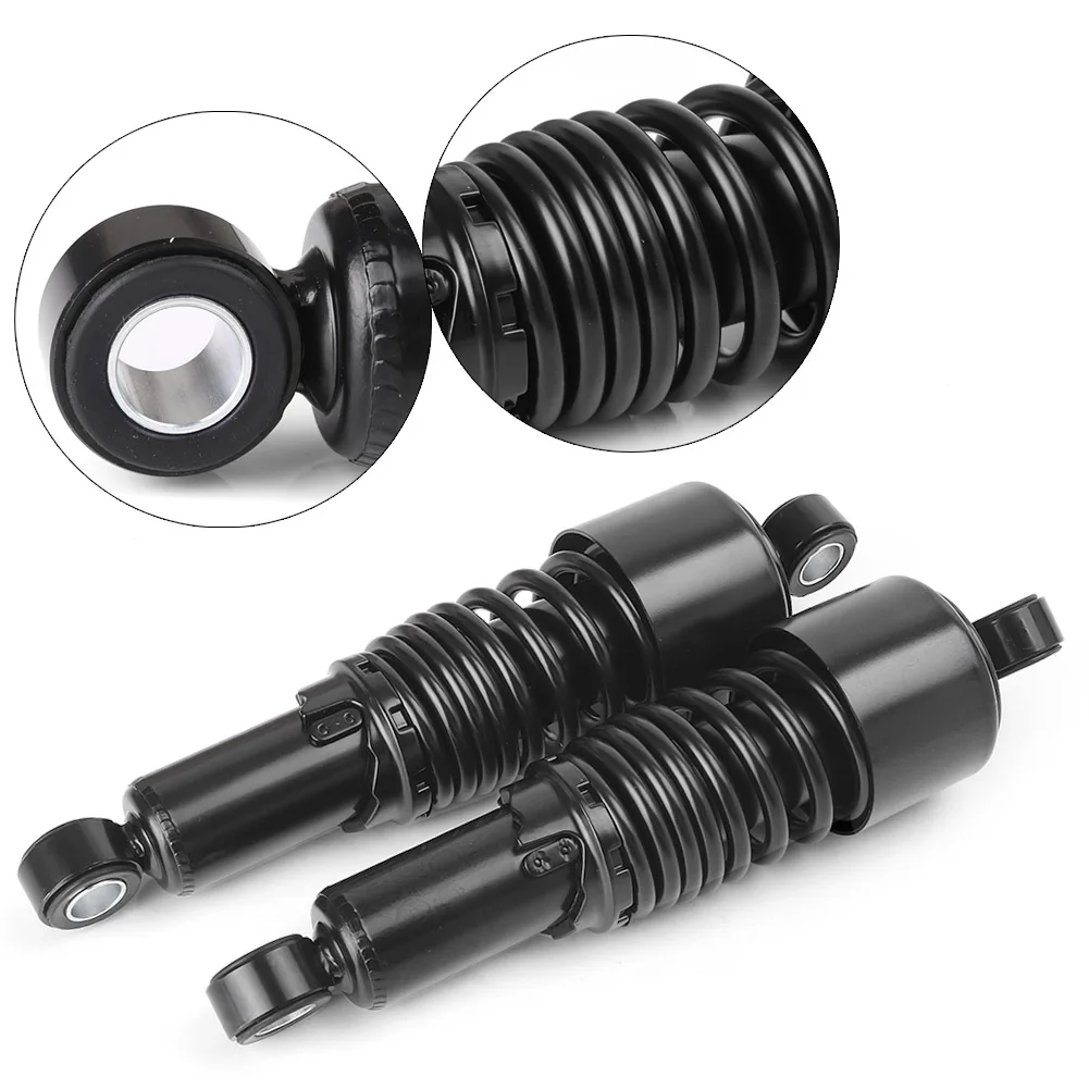 

267mm Motorcycle Shock Absorber Suspension Damper Cushion Adjustable Replacement for Harley Davidson Black/Chrome 1Pair