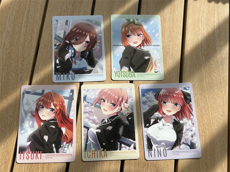 

5pcs/set The Quintessential Quintuplets Nakano Nino Nakano Miku Collection Card Signature Flash Card Anime Cartoon Gift