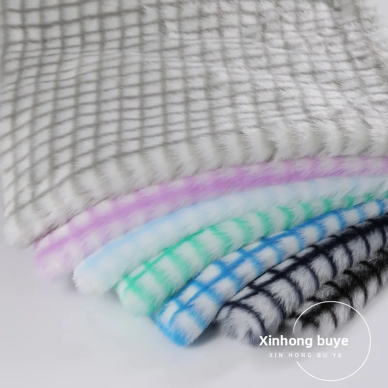 

Thickened Faux Rabbit Fox Plaid Plush Fabric for Artificial Fur Clothing Carpet Sofa Fabrics Diy Sewing Material Cloth