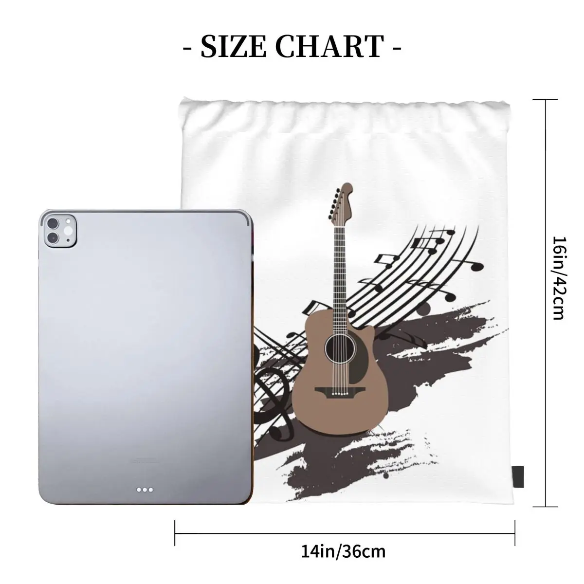 Acoustic Guitar Lovers Backpacks Multi-function Portable Drawstring Bags Sports Bag Book Bags For Travel School