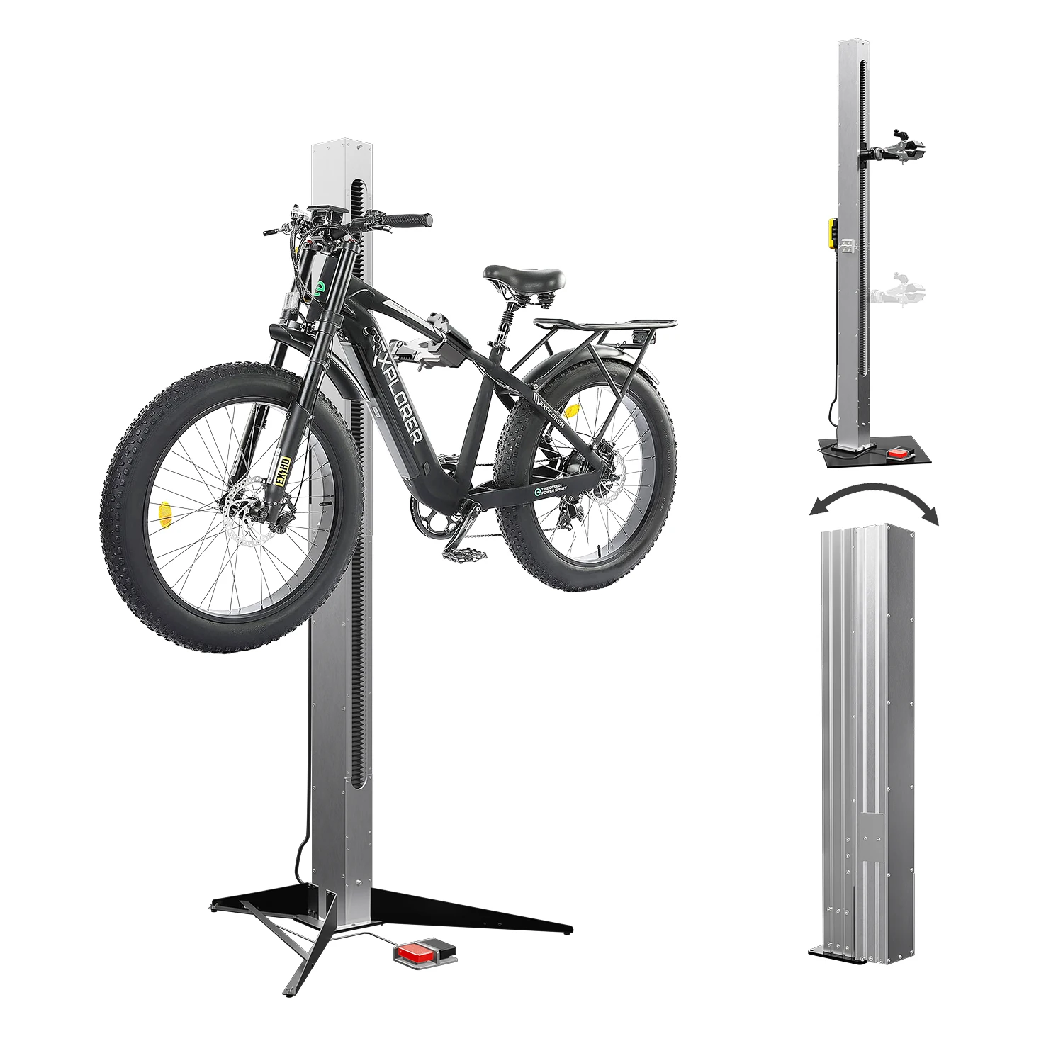 

Bike Repair Stand, 50kg Load Heavy Duty Workstand, 360 Rotating Clamp, Foldable Motorized Floor Mount Rack for Electric Bicycle