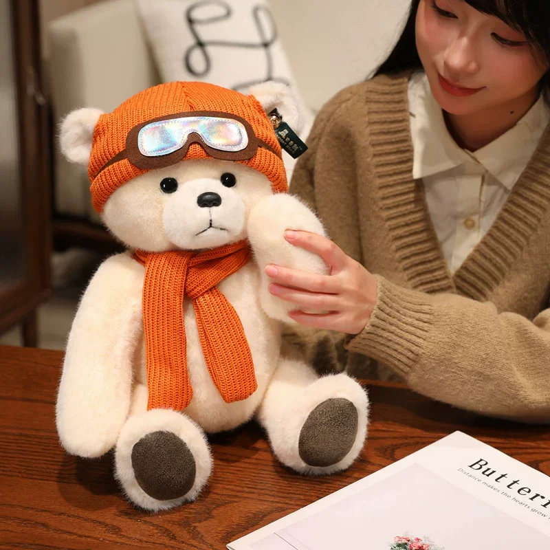 

Плюшевая игрушка-медведь в шапке с капюшоном, мягкая кукла-подушка, декор для комнаты, подарок для девушки, любимой, на День святого Валентина, на день рождения ребенка