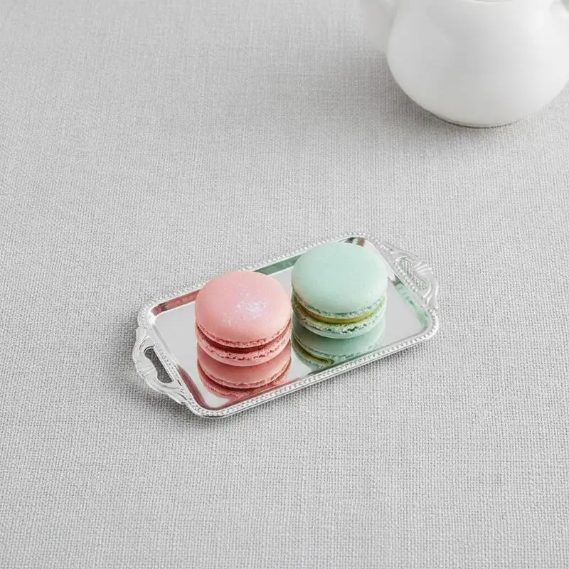 Plastic Vintage Dessert Display Plate Set 5Pcs Rectangular Easy Clean Cupcake Cake Serving Trays for Bakery Home Use