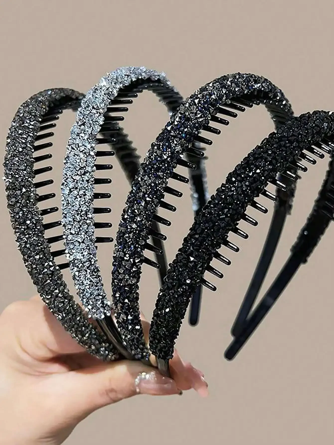 2pcs Women's Multicolor Hair Hoop With Teeth, Non-Slip Facial Washing Headband, All-Match Crushed  Headwear Royal Tiaras