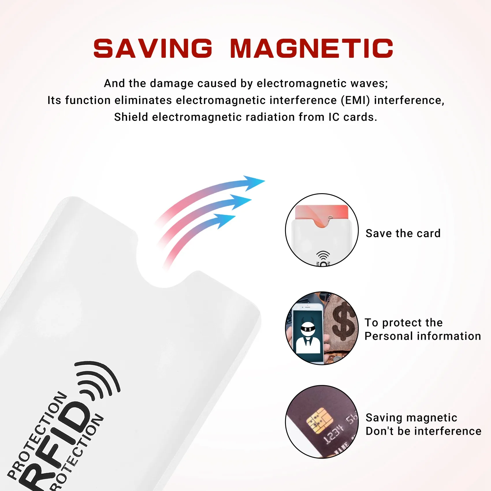 

ABQR 10pcs aluminum foil anti-degaussing card cover RFID shielding bag NFC credit card anti-theft brush ID card protector