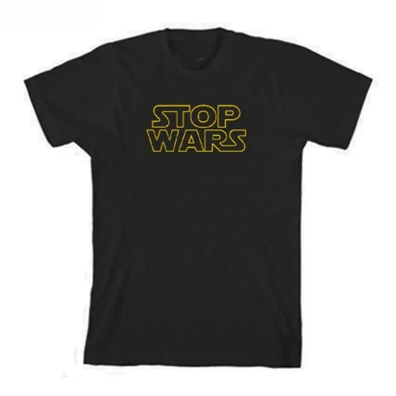 

STOP WARS Tshirt Summer Fashion T-shirt Pacifist Slogan Short Sleeve Tshirt Democrat Republican Mens Political graphic Tshirt