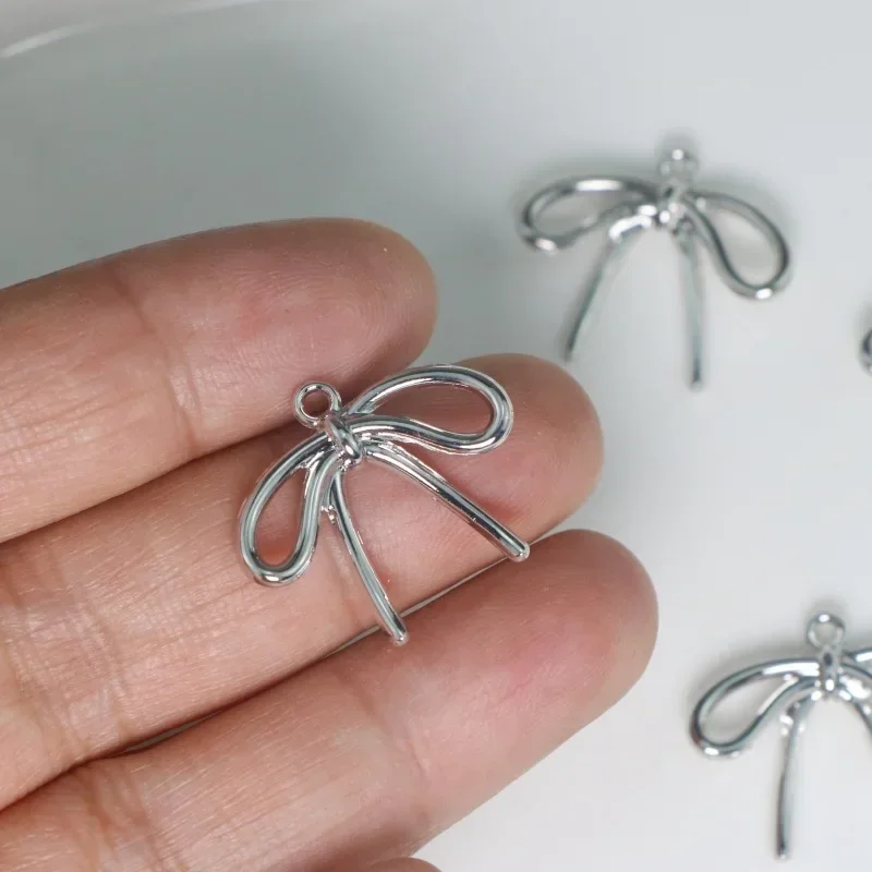 10pcs Trend Bow Charm Butterfly Alloy Metal Pendant DIY Accessories Earring Bracelet Necklace Accessories For Jewelry Making