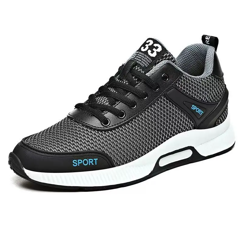 

Men's Increased Internal 10 cm Air Mesh Casual Sneakers Spring Autumn Thick Sole Non slip Lace Up Running Shoe Walking Shoe