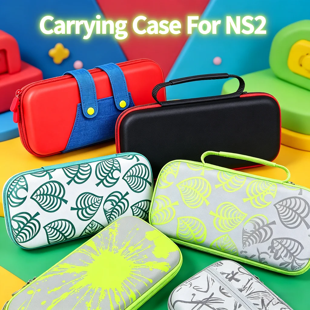 

Hard Shell Travel Case for Switch 2, Cute NS2 Carrying Bag with 12 Game Card Slots, Protective Storage for Kids and Gamers