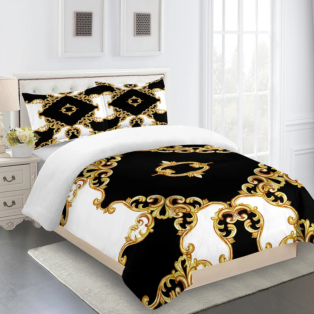 

European Baroque Classical Art Style Bedding Set of Three Rococo Style Bedding A Duvet Cover 2 Pillowcases