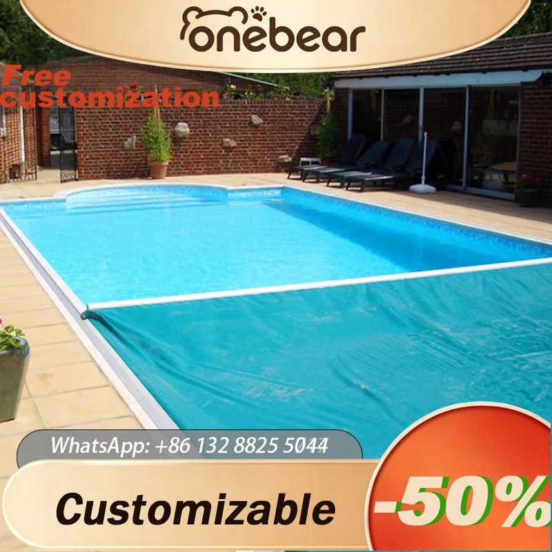 Any Size Custom Solar Powered Automatic Roller Pool Cover Aluminum Electric Heat Insulation Waterproof Outdoor Pool  Cover
