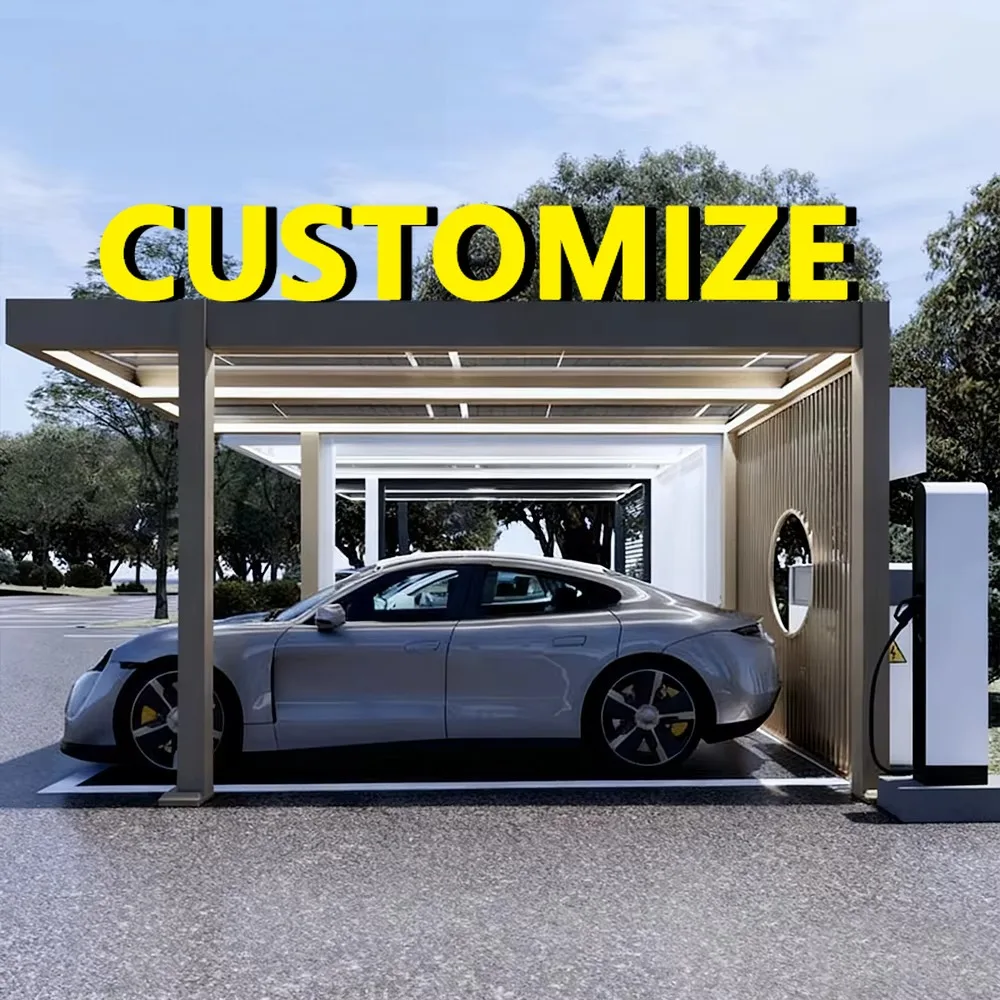 

Any Size Custom Solar Charging Carport High Power PV System Waterproof Durable Outdoor Energy Storage Parking Protection Shed