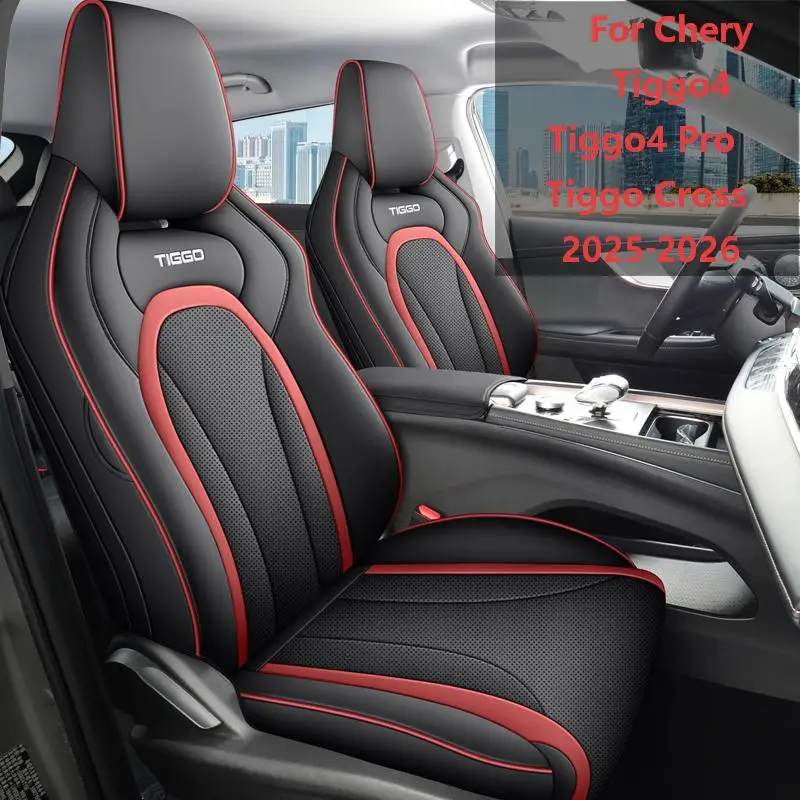 Full Wrap 5 Seats Faux Leather Car Seat Protector Covers for 2025‑2026 Chery Tiggo4 Tiggo4 Pro Tiggo Cross Auto Interior