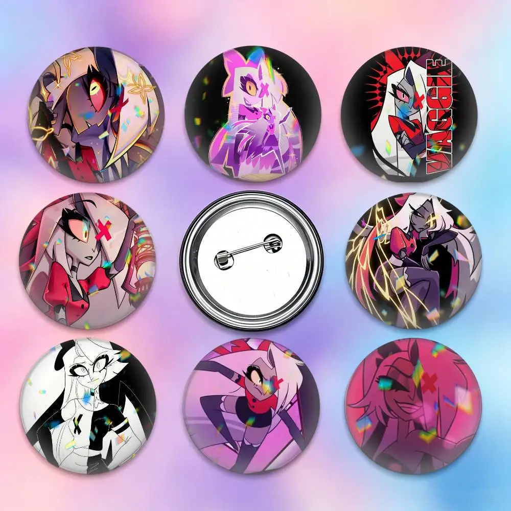 X V-Vaggie Hazbin Hotel  25mm 32mm 44mm 58mm 75mm Brooches Badges Pins for Accessories Gift