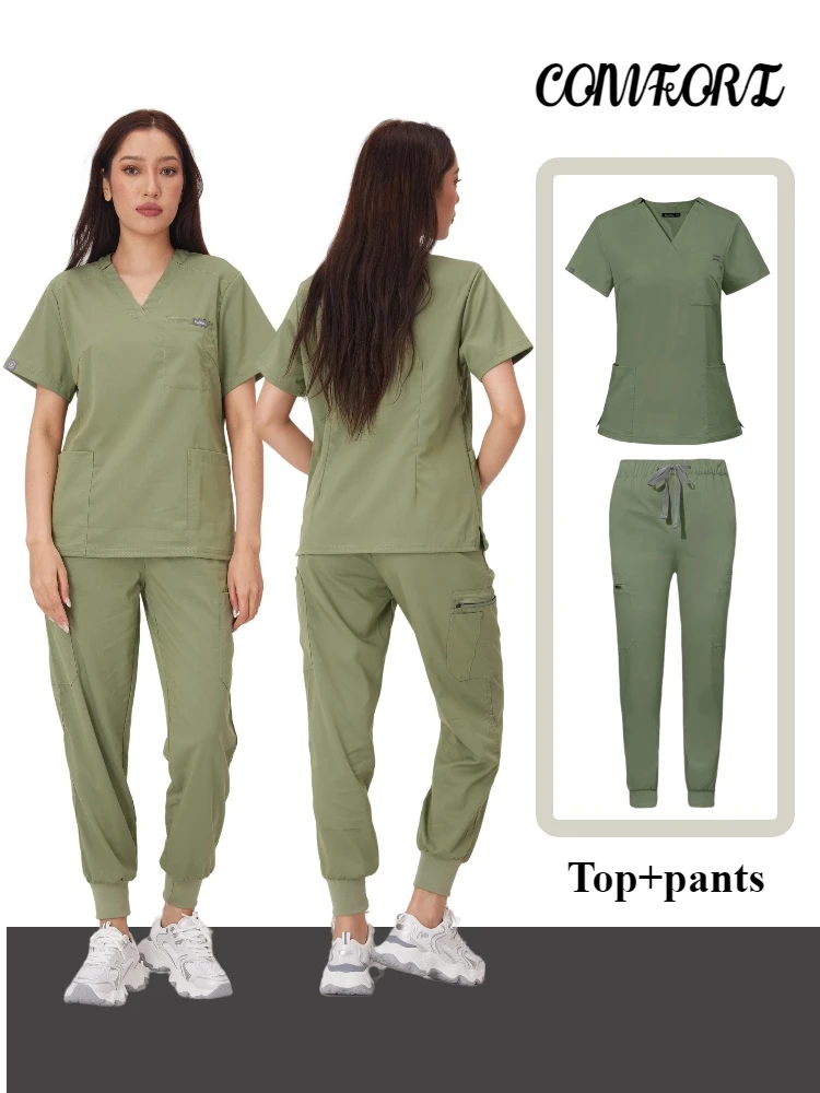 Hurtownia Sala operacyjna Mundur medyczny Scrubs Szpital Praca Scrubs Zestaw Materiały medyczne Pielęgniarka Chirurgia stomatologiczna Kombinezon Odzież robocza