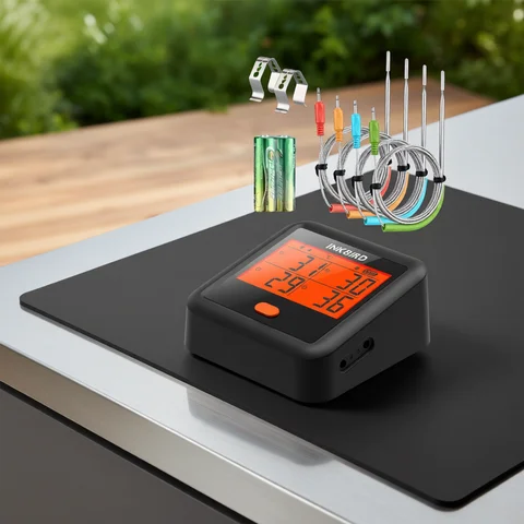 INKBIRD Digital Barbecue Thermometer IDT-34c-b Outdoor Meat Grill Thermometer with 4 Meat Probes Bluetooth BBQ Accessories