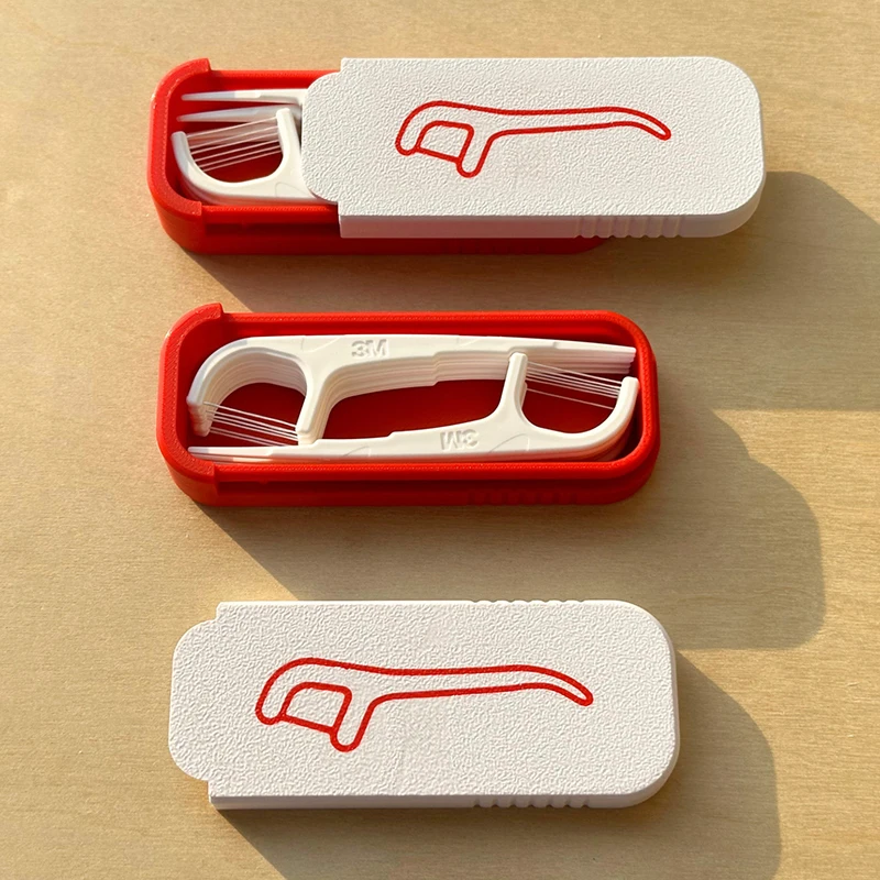 Caja portátil para hilo dental, mini organizador de palillos y hilo dental, mini caja de almacenamiento deslizante para artículos pequeños, para el hogar, la oficina y los viajes