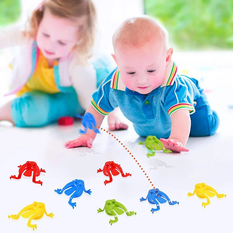 50 Pcs Jumping Frog Bounce Fidget Toy Antistress Relieve toy Family Party Game Competition PK Toy Early education teaching aids